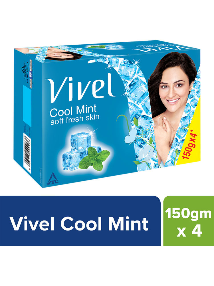 Vivel Cool Mint, Soft Fresh Skin Soap (Pack of 4)-picture-16