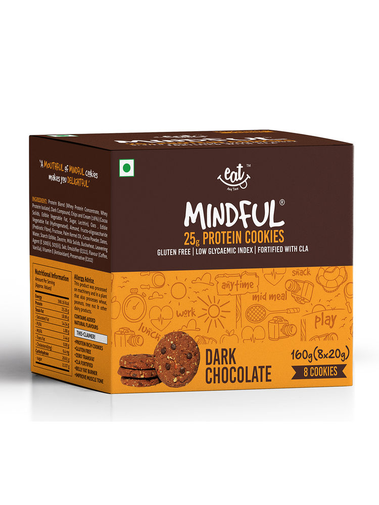 EAT Anytime Mindful Dark Chocolate Protein Cookies, Gluten Free Pack of 8-image-35