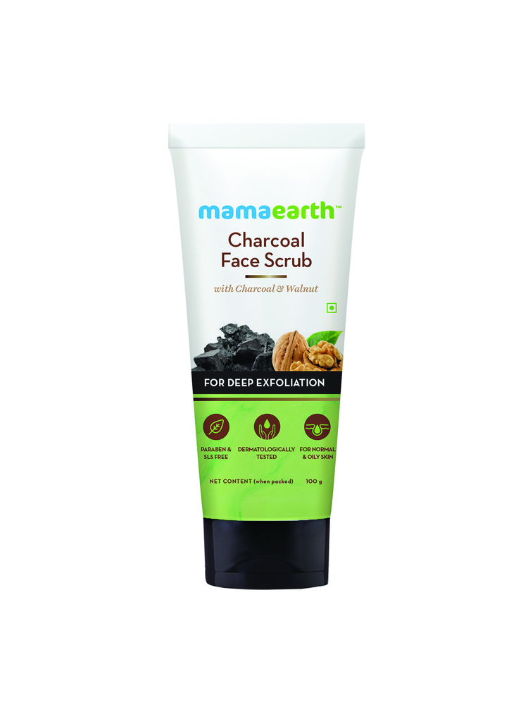Mamaearth Charcoal Face Scrub For Oily Skin & Normal skin With Charcoal & Walnut-image-24