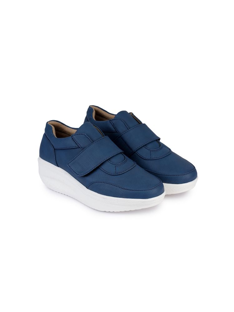VALIOSAA Navy Blue Solid-Plain Sneakers-picture-17