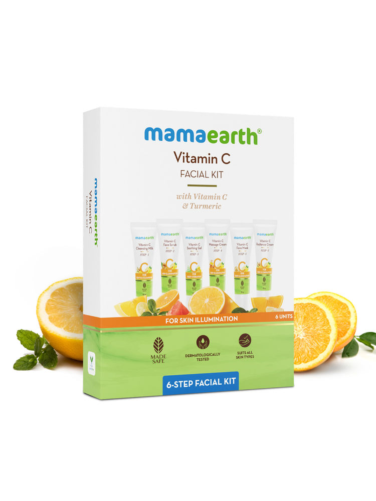Mamaearth Vitamin C Facial Kit With Vitamin C & Turmeric For Skin Illumination