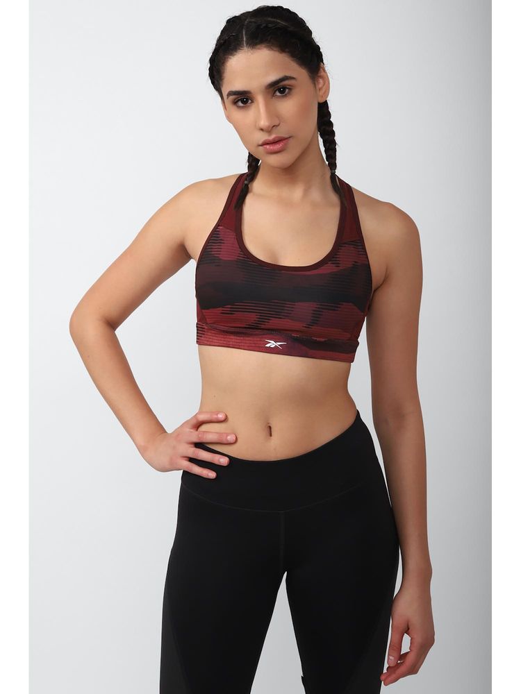 Reebok Women Maroon Printed Sports Bra-picture-17