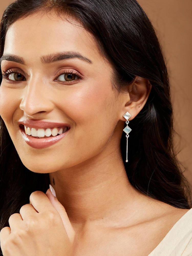 fabindia fashion Fabindia Women Mint Green Dangler Earrings-picture-38