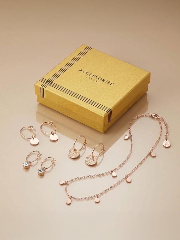 Accessorize London Women Gold-Tone Stone Charm Necklace Set-image-25