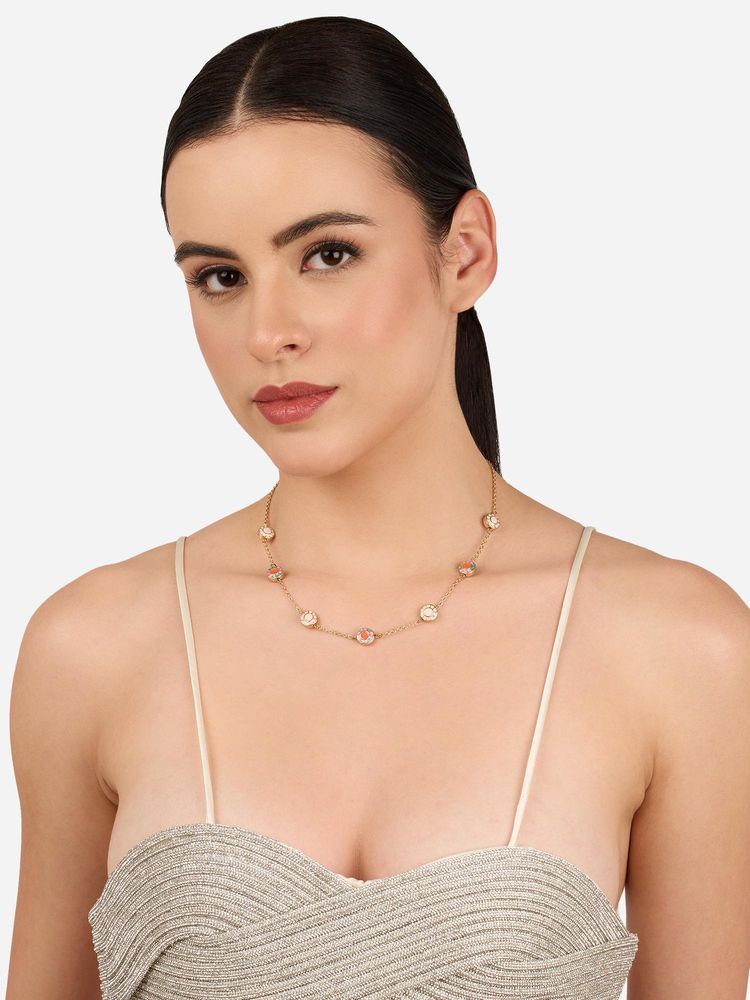 Zaveri Pearls Multicolor Enamel Contemporary Western Style Necklace-Zpfk22296-picture-17