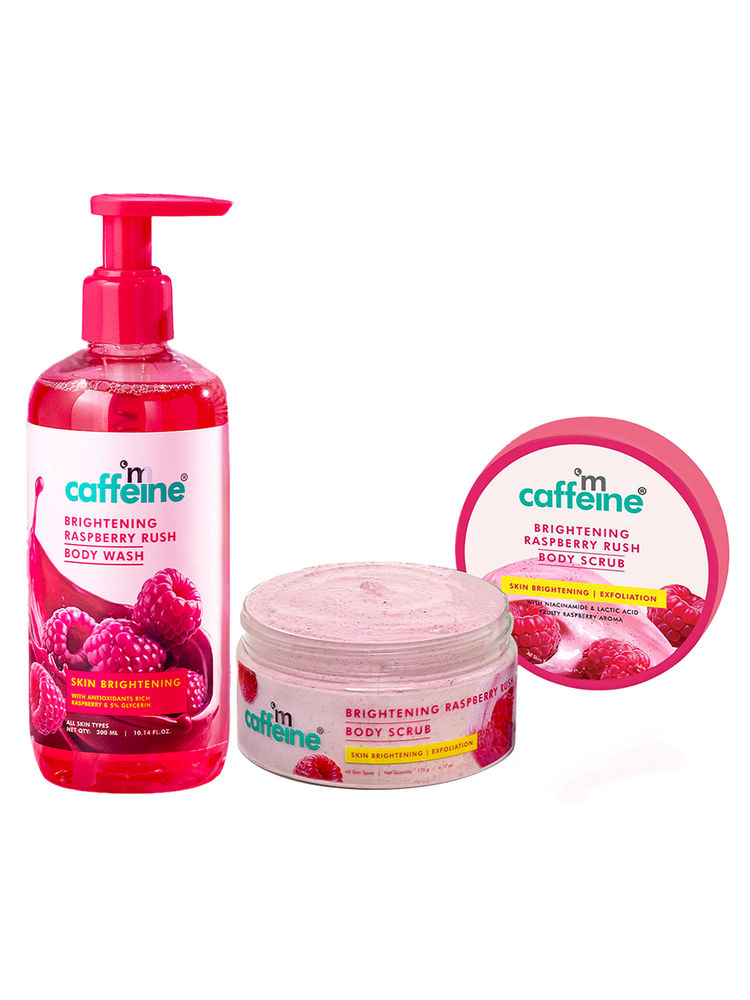 MCaffeine Brightening Raspberry Rush Body Scrub & Body Wash Combo-picture-16
