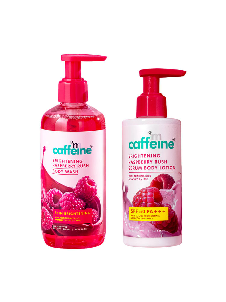 MCaffeine Brightening Raspberry Serum Body Lotion SPF 50 PA+++ & Body Wash Combo-picture-17