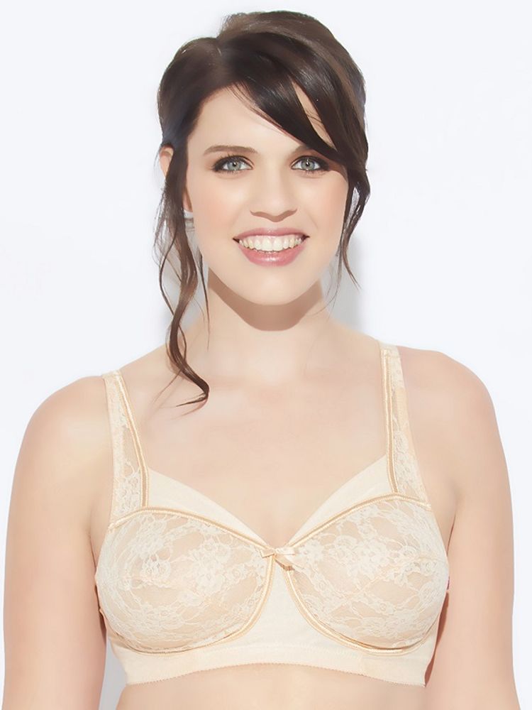 Enamor FB06 Classic Lift Full Support Bra - Non-Padded Wirefree Full Coverage - Paleskin