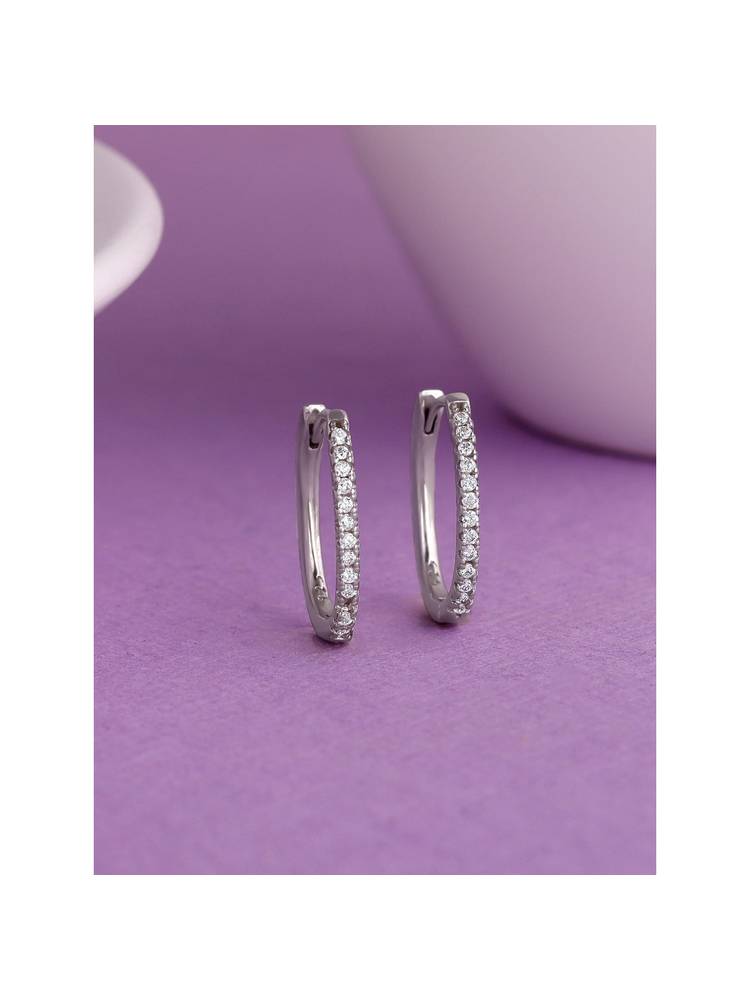 Giva 925 Sterling Silver Zircon Twinkling Hoop Earrings For Women(One Size)-picture-12