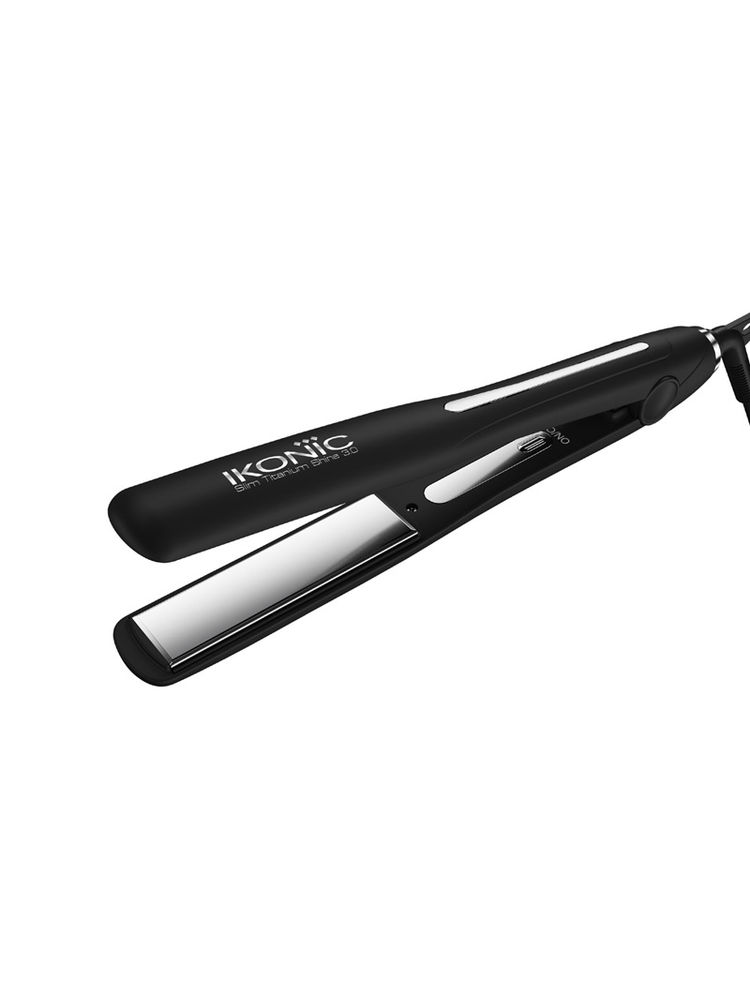 Ikonic Professional Slim Titanium Shine 3.0 Hair Straightener - Black