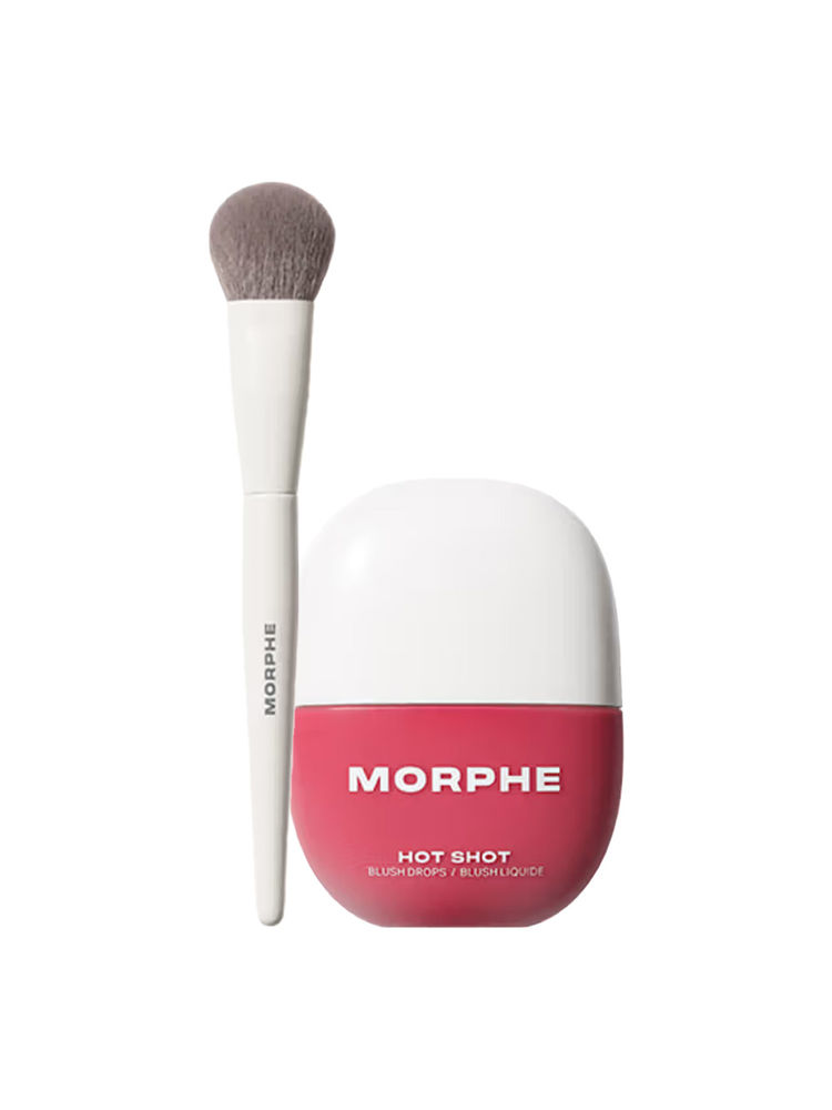 MORPHE M204 Blush Brush + Hot Shot Blush Drops Fireball-image-25