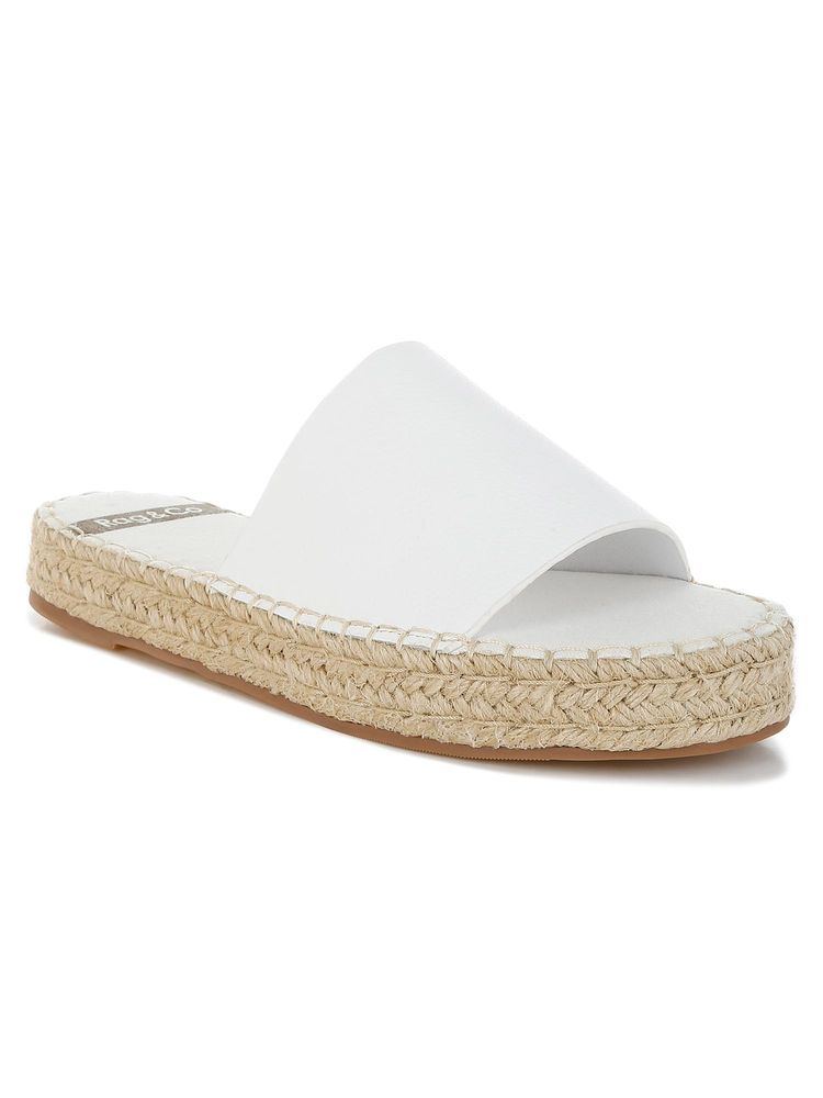 Rag & Co Rag And Co Women Genuine Soft Leather Espadrille Flatforms Heels - White-image-49