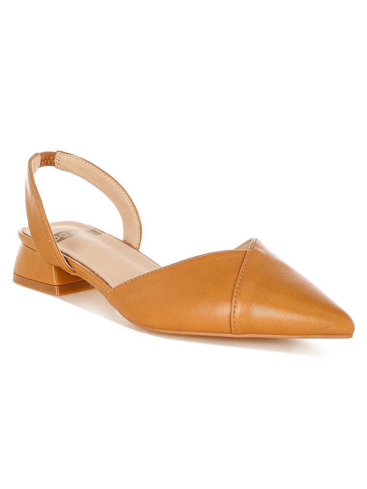 Rag & Co Rag And Co Women Soft Real Leather Slingback Heel Sandals - Tan-image-25