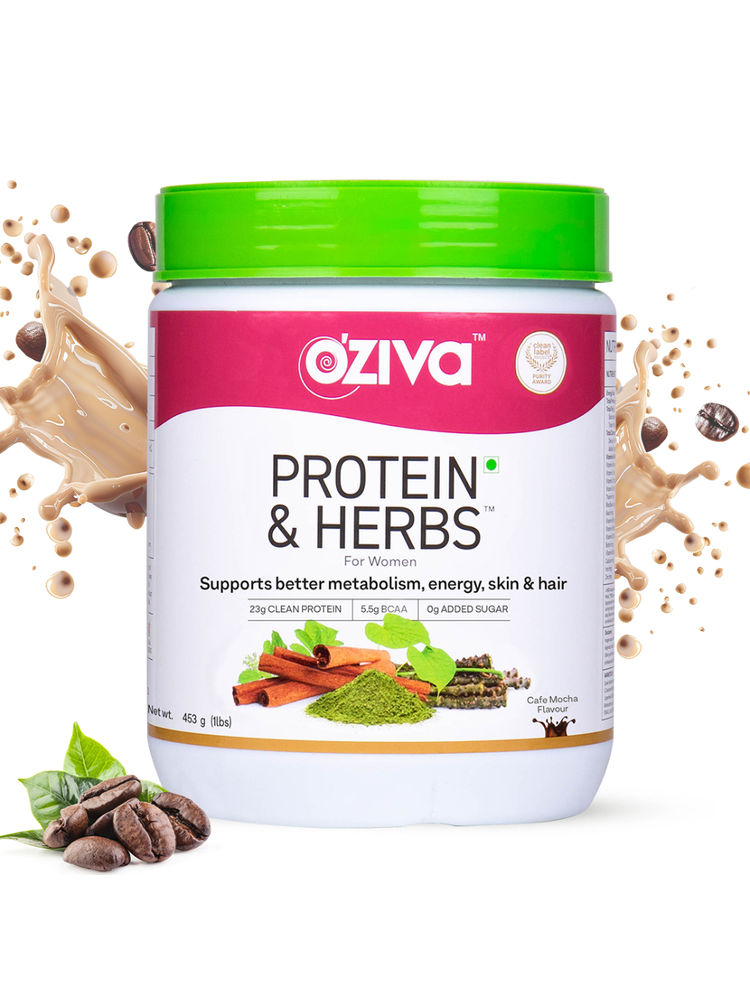 Oziva Protein & Herbs Shake For Women - Cafe Mocha