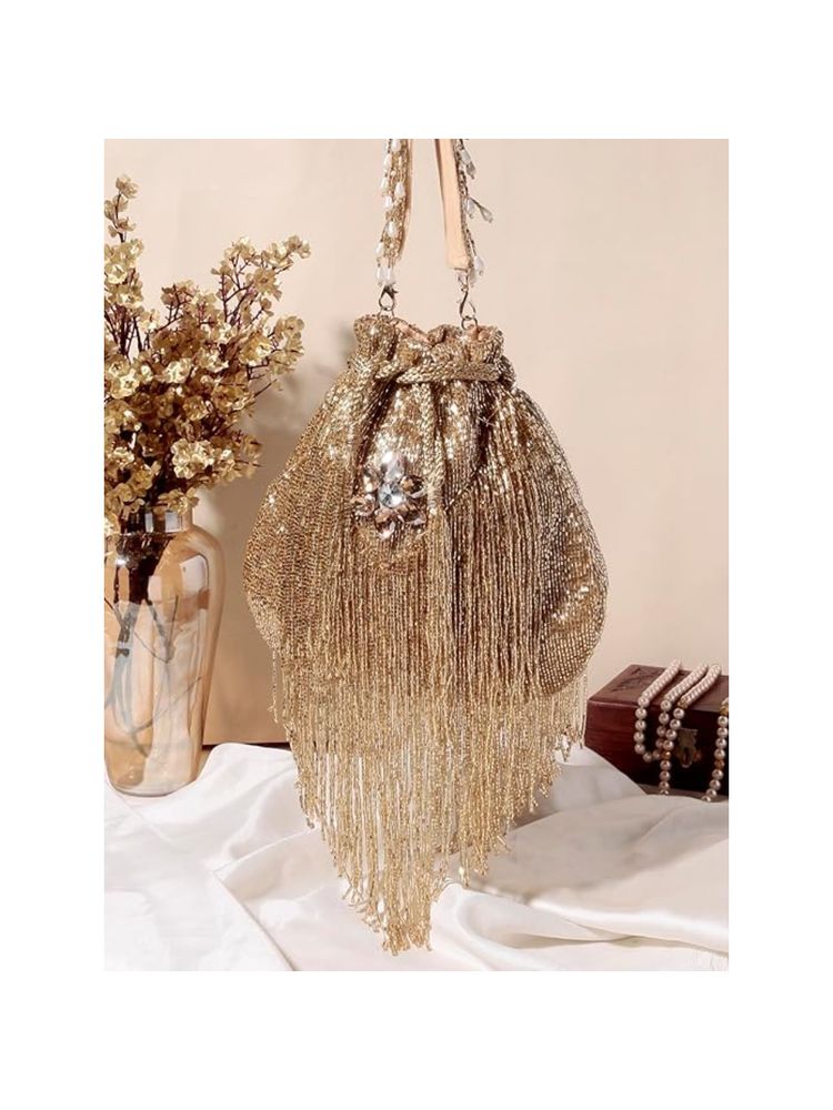SWISNI Golden Embellished Potli Bag (M)-image-40