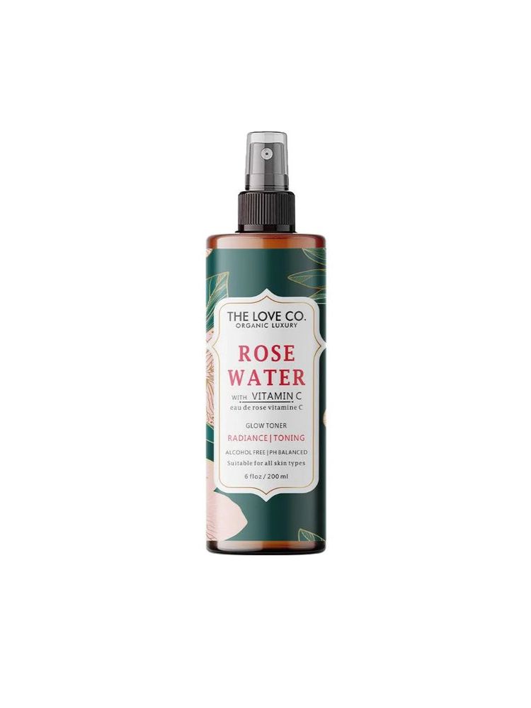 The Love Co. Rose Water Spray For Face With Vitamin C Toner For Glowing Skin Face Mist
