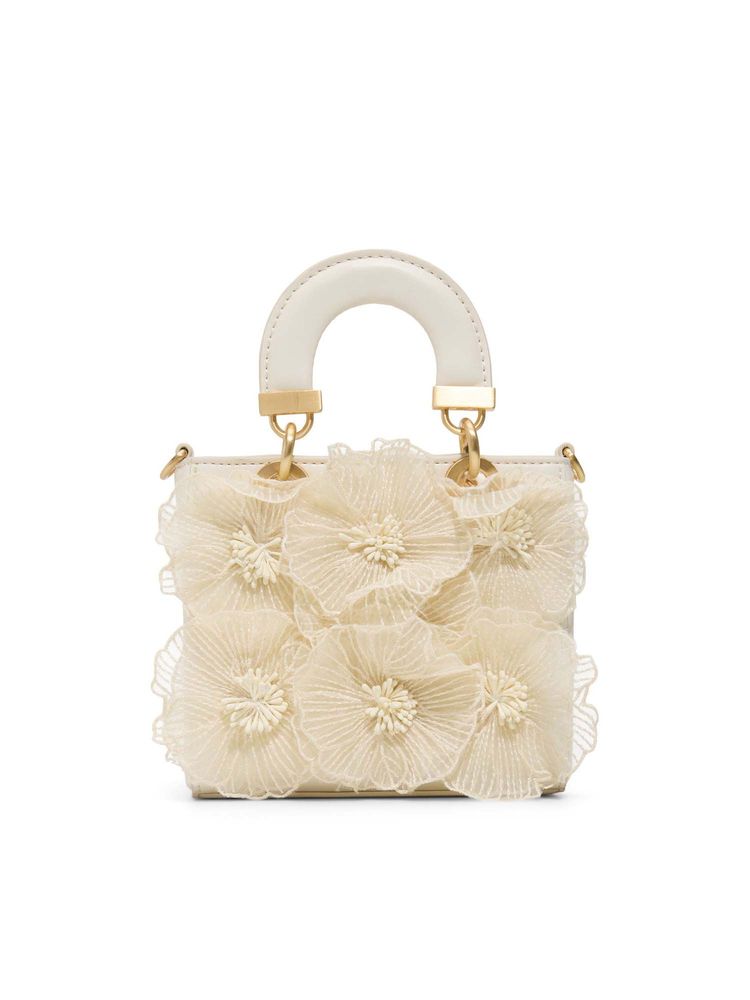 Aldo Women Floriana Off White Satchel Bag with Detachable Strap-picture-28
