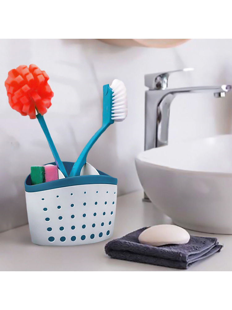 Kookee White Ceramic Sink Organizer - Caddy for Brush, Soap, Sponge & Cloth (Set of 2)-picture-21
