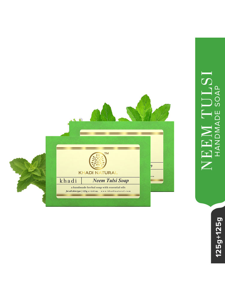 Khadi Natural Neem-Tulsi Handmade Soap Pack of 2-picture-18