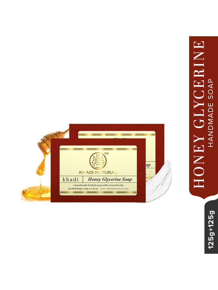 Khadi Natural Honey Glycerine Handmade Soap Pack of 2-image-3