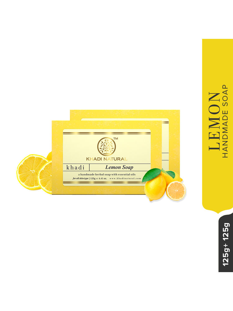 Khadi Natural Lemon Handmade Soap Pack of 2