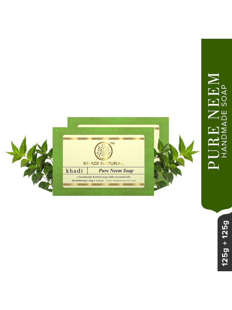 Khadi Natural Pure Neem Handmade Soap Pack of 2-picture-12