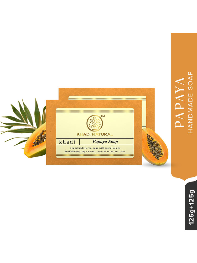 Khadi Natural Papaya Handmade Soap (Pack of 2)-picture-23