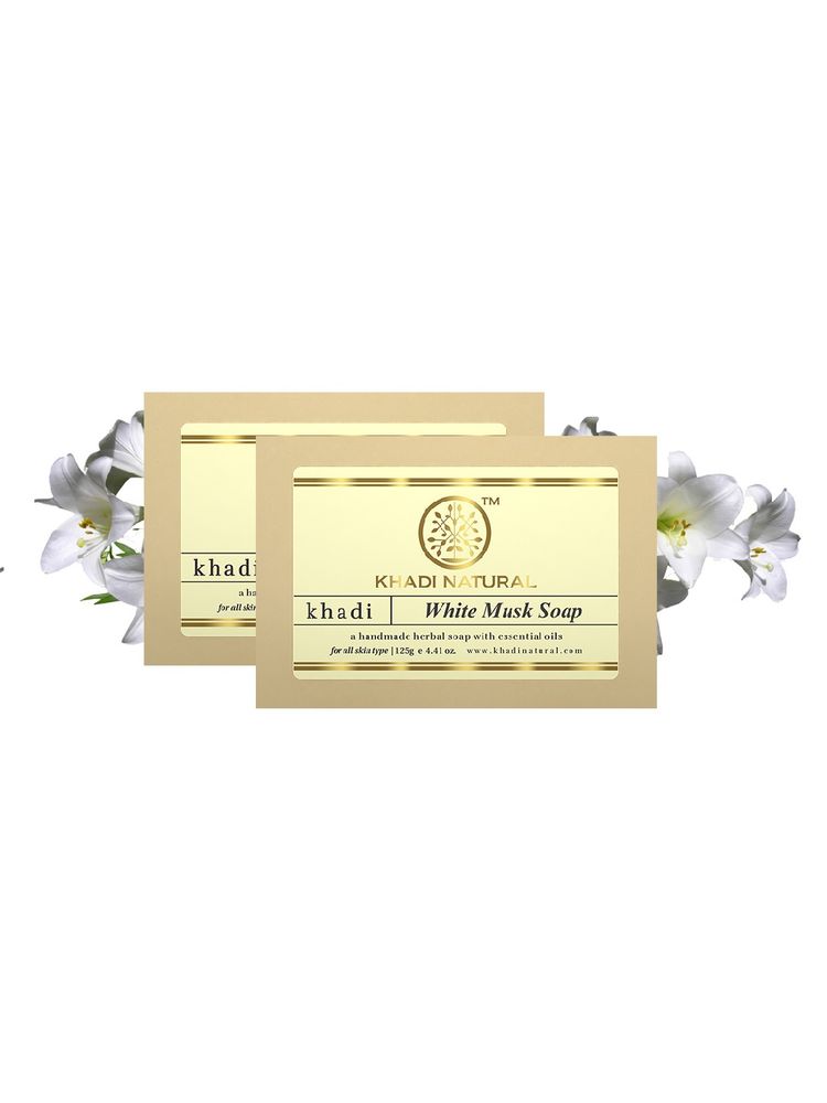Khadi Natural White Musk Handmade Soap Pack of 2-picture-16