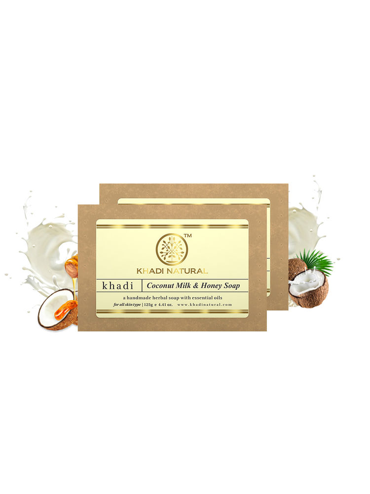 Khadi Natural Coconut Milk & Honey Handmade Soap (Pack of 2)