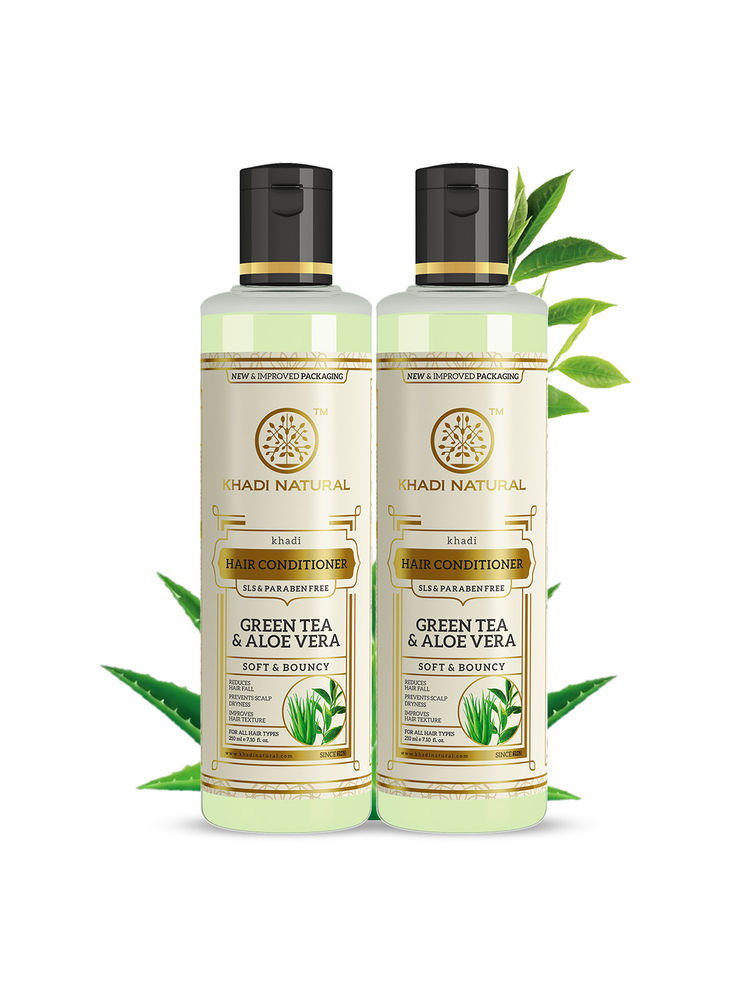 Khadi Natural Green Tea & Aloevera Hair Conditioner SLS & Paraben Free (Pack of 2)-picture-40