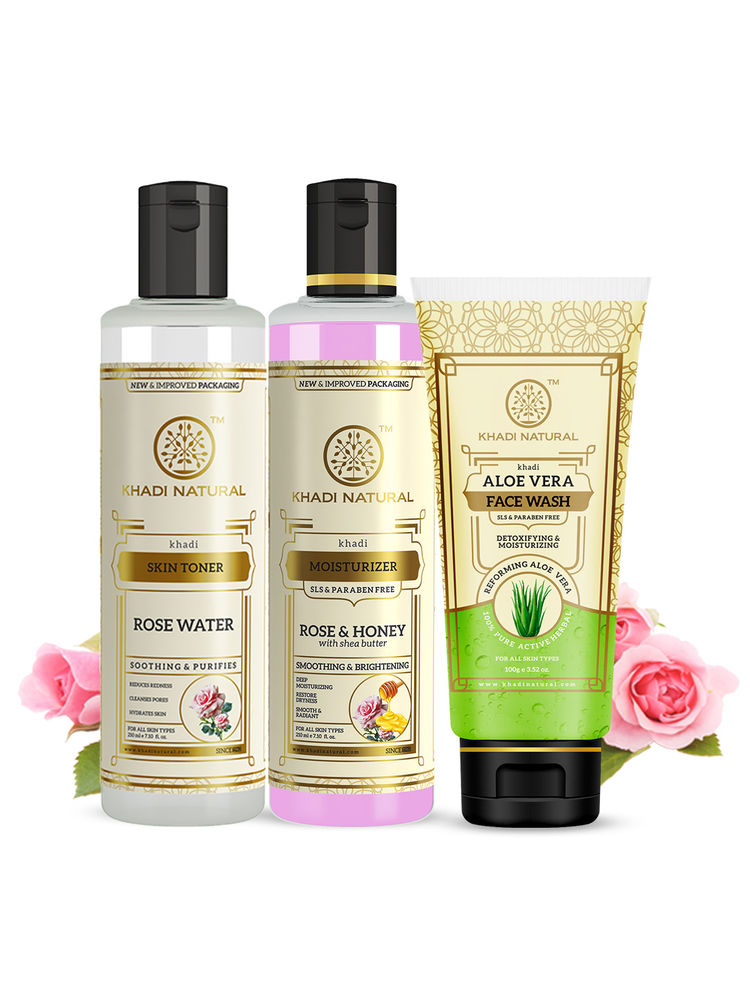 Khadi Natural Glowing Skin Combo (Pack of 3) Wash, Tone & Moisturize-picture-24
