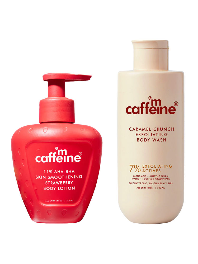 MCaffeine 7% Exfoliating Body Wash Body Wash & AHA BHA Strawberry Body Lotion - Pack of 2-picture-37