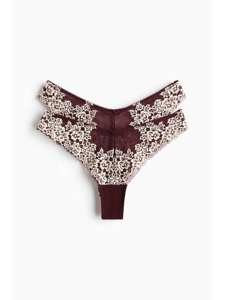 H&M Women Red 2-Pack Lace Brazilian Briefs-picture-28