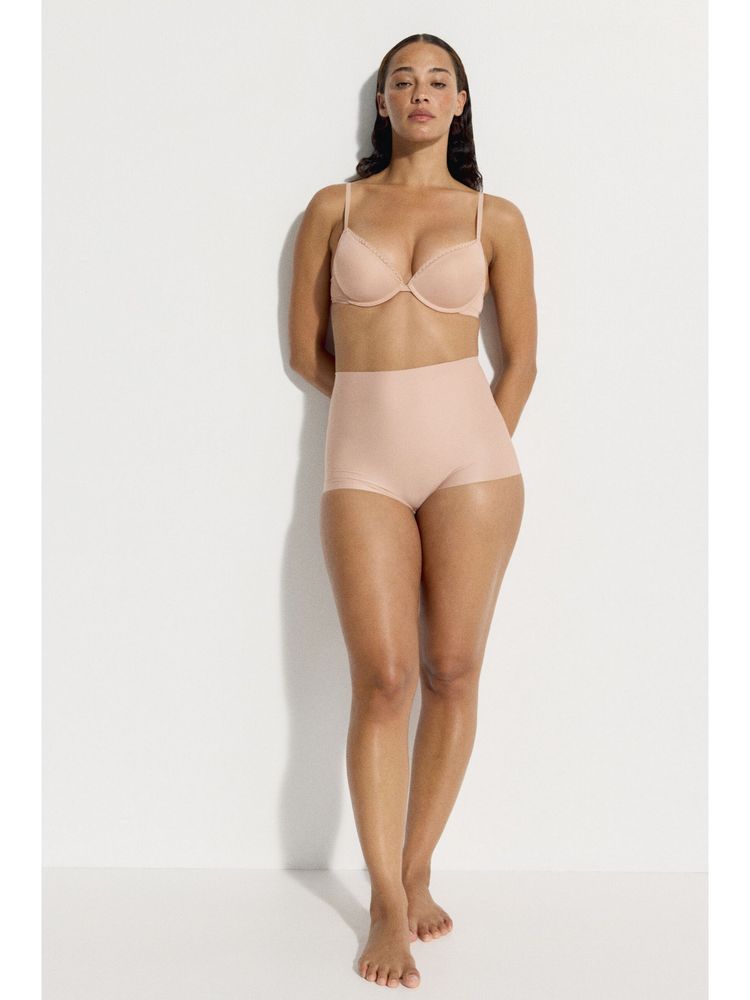 H&M Women Beige Medium Shape Microfibre Boxer Briefs-picture-14