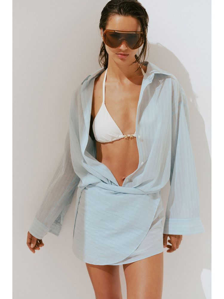 H&M Women Turquoise Mini Cotton Sarong-image-48