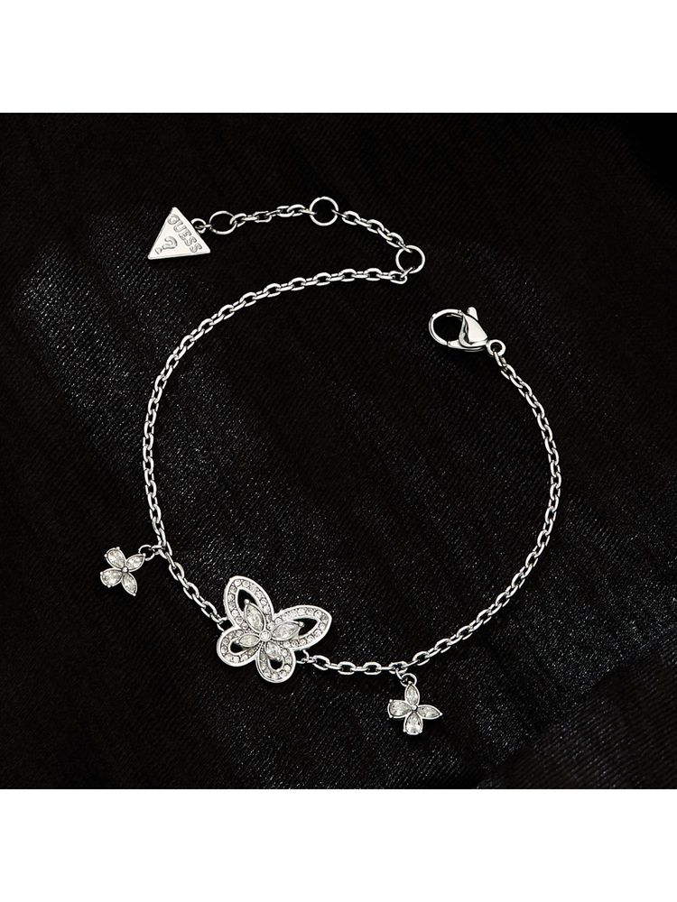 Guess Lily Butterfly Chain Bracelet For Women, Stainless Steel, Anti-Tarnish, Silver-Plated-image-41