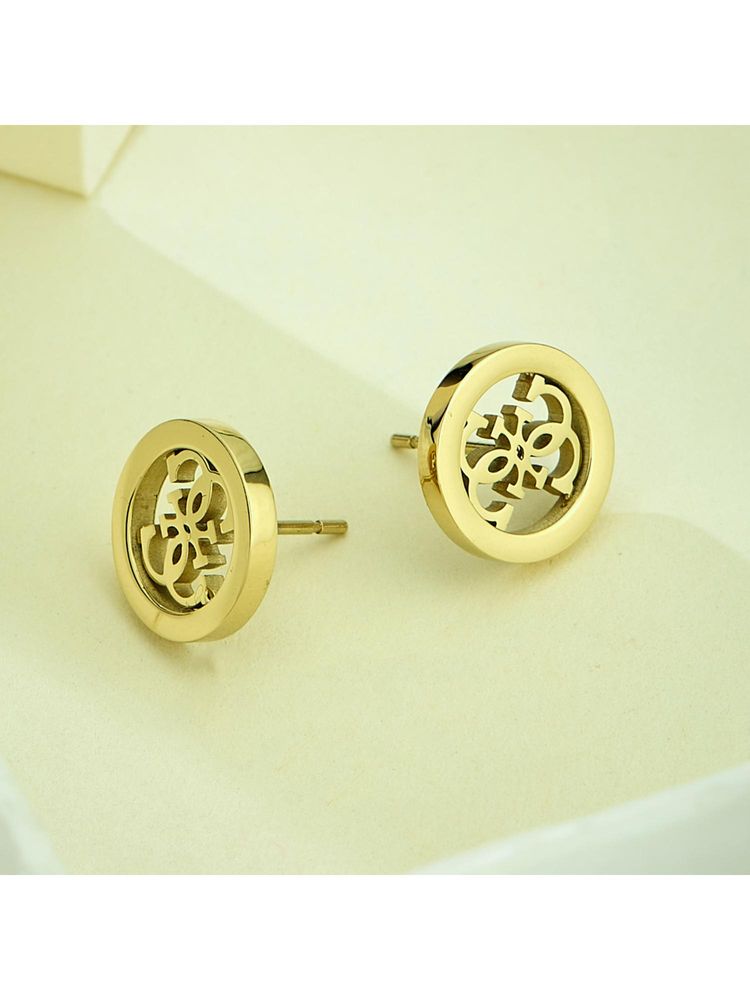 Guess Studs Party Gold-Plated Stainless Steel Earrings For Women-image-1
