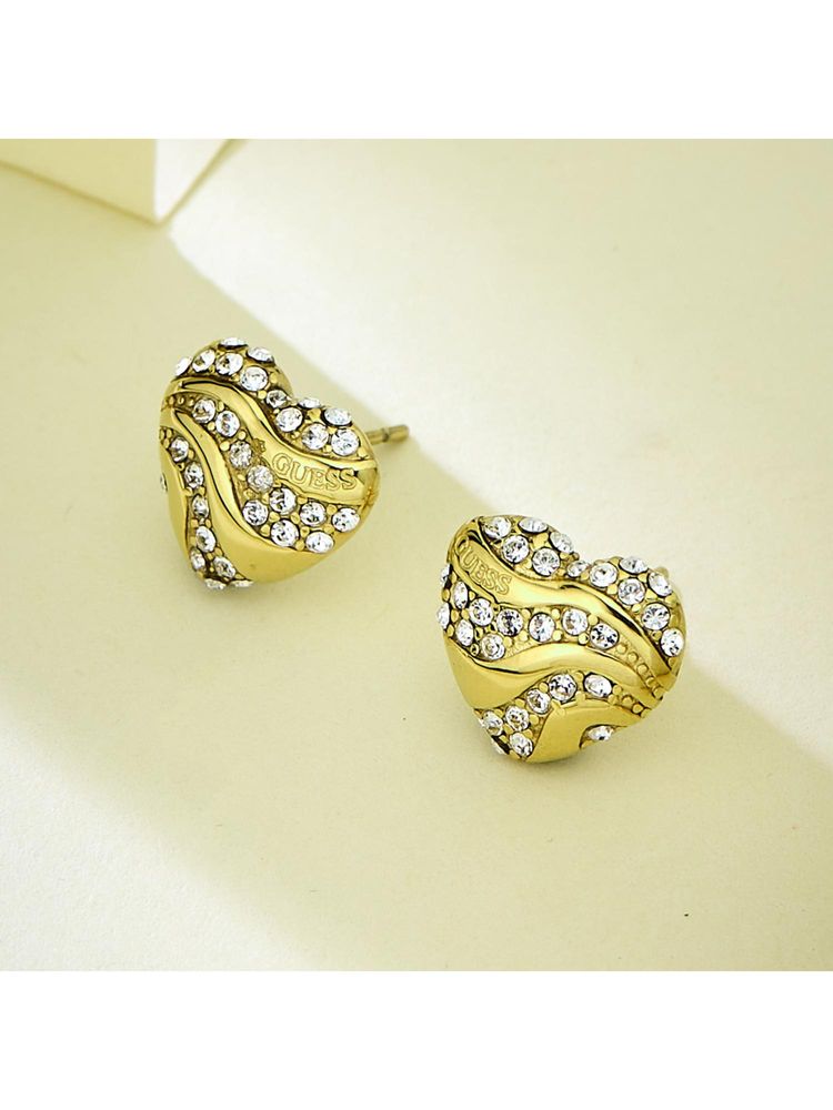 Guess In My Heart Gold-Plated Stainless Steel Earrings For Women-image-33