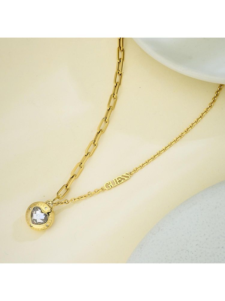 guess fashion Guess Rolling Hearts Gold-Plated Stainless Steel Necklace For Women-picture-26