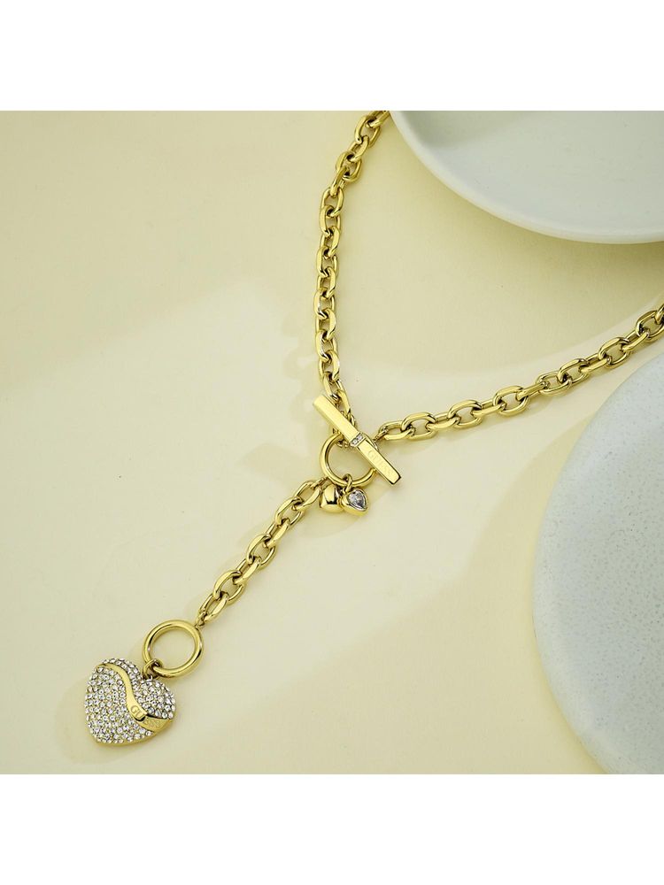 Guess In My Heart Gold-Plated Stainless Steel Necklace For Women-image-34