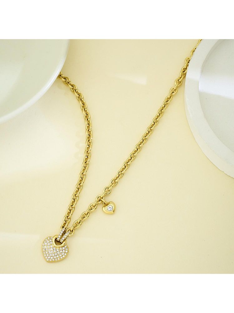 Guess Crazy In Love Gold-Plated Stainless Steel Necklace For Women-image-13