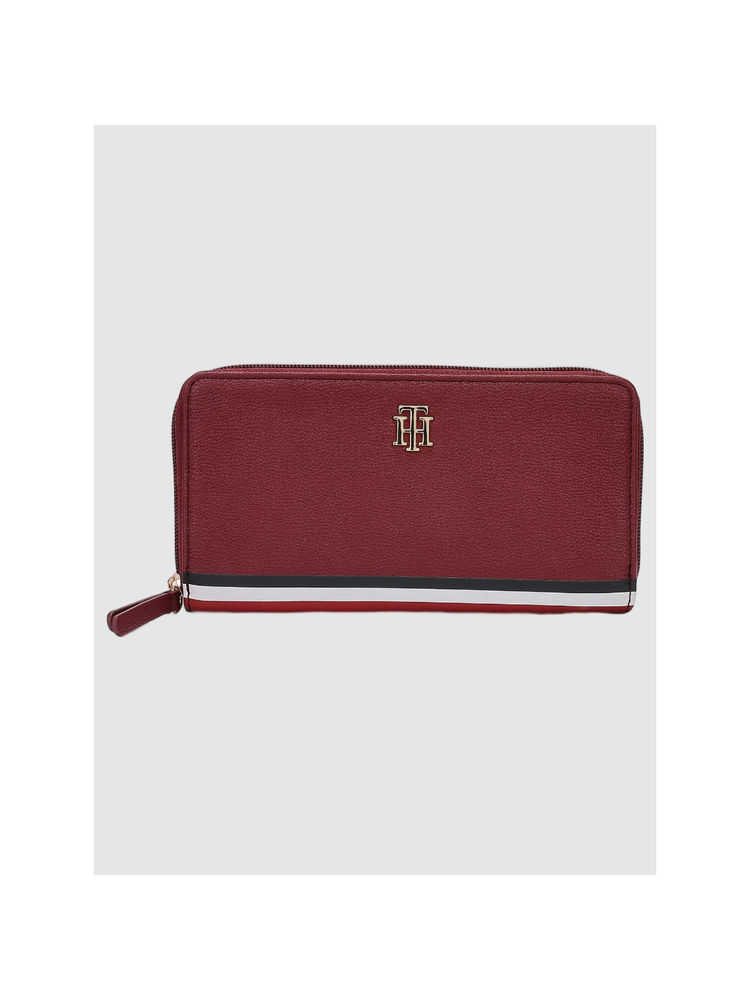 tommy hilfiger accessories Tommy Hilfiger Solid Red Pu Zip Around Wallet-picture-19