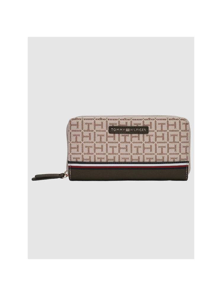 tommy hilfiger accessories Tommy Hilfiger Logo Beige Polyester Zip Around Wallet-picture-38