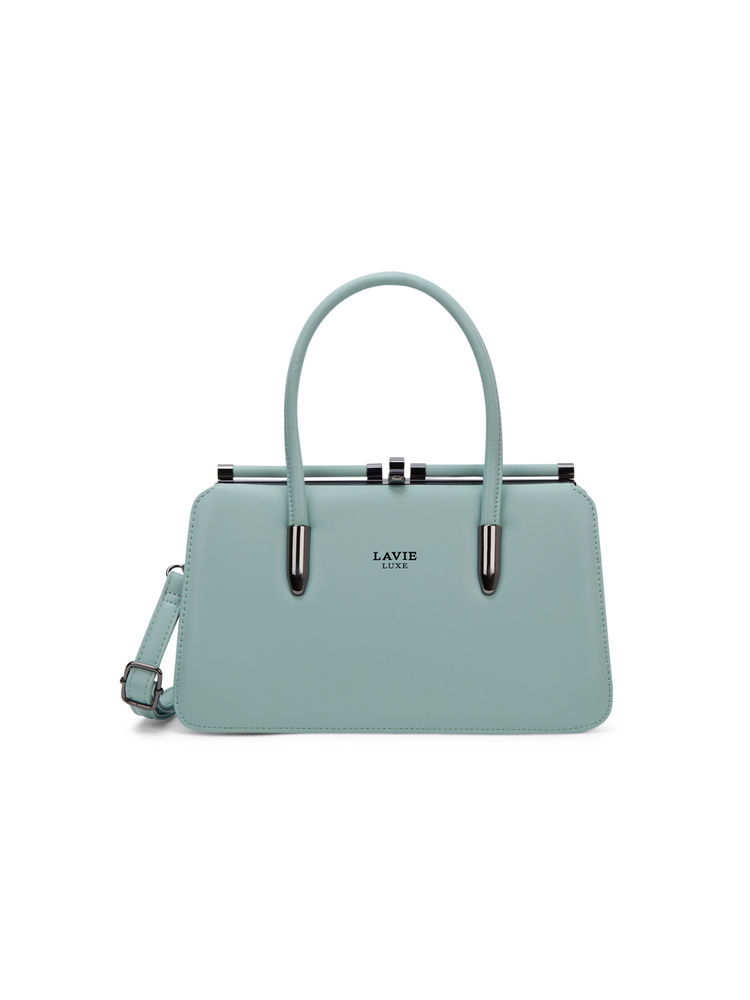 Lavie Luxe Women Book Frame Satchel Bag with Detachable Strap -Turquoise (M)-image-14