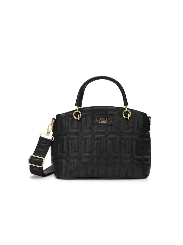 Lavie Luxe Women Mabel Satchel Bag with Detachable Strap -Black (S)-image-2