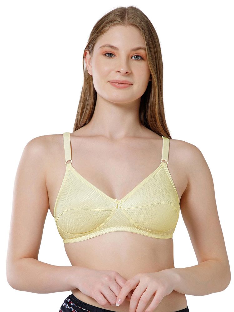 Bodycare Women Yellow Cotton Assorted Printed Non-Padded Bra-image-49