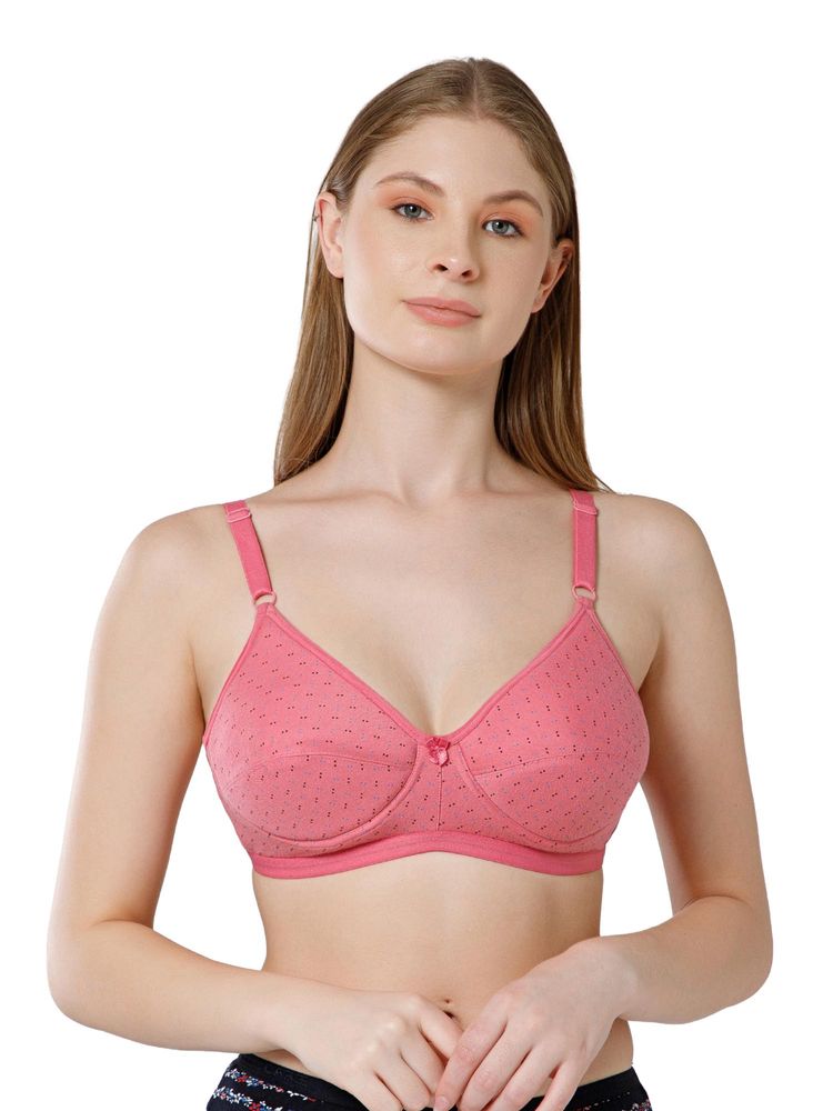 Bodycare Women Pink Cotton Padded Polka Dot Printed Bra-picture-25