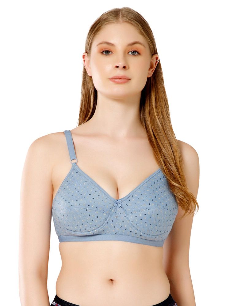 Bodycare Women Blue Cotton Padded Polka Dot Printed Bra-picture-19