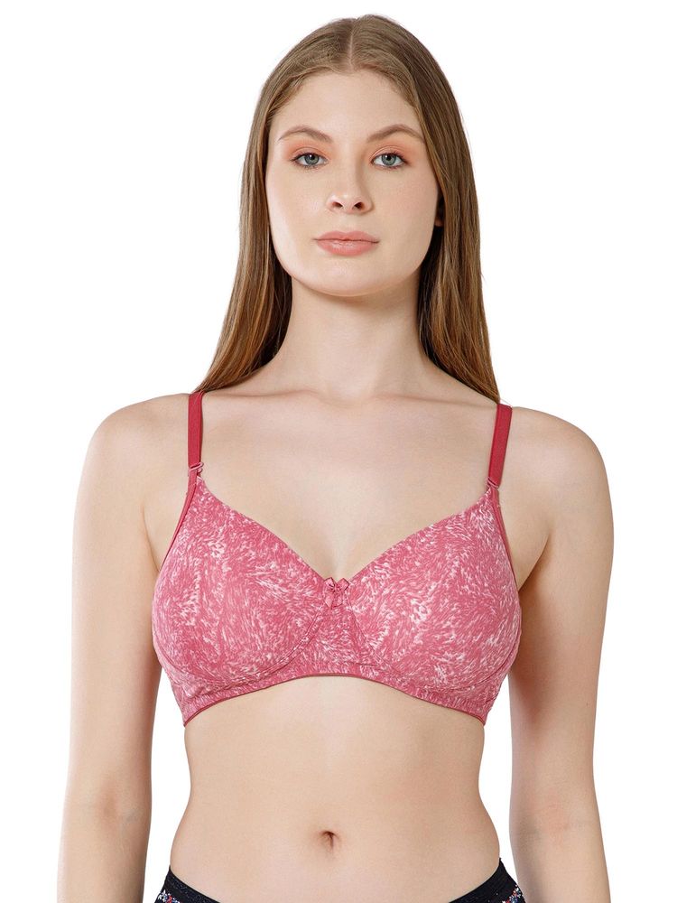 Bodycare Women Pink Seamless Padded Microfiber Push-Up Bra-image-4