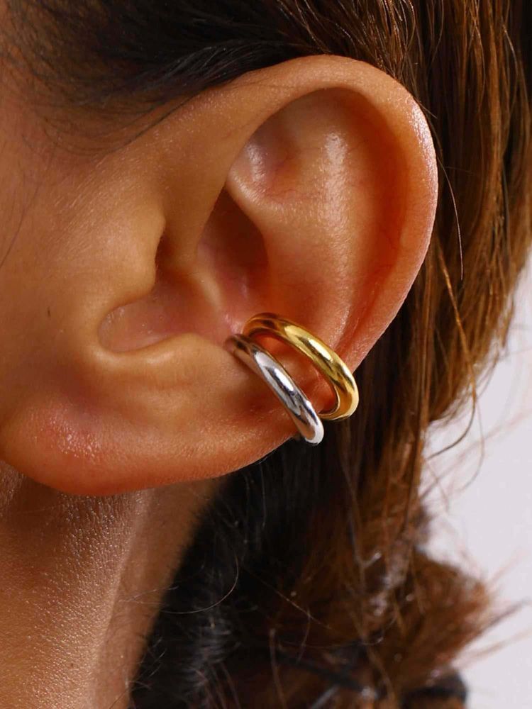 ZAISHA Gold Stainless Steel Statement Earrings-image-12